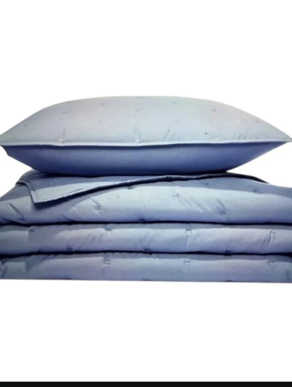 NEW Sky Bloomingdales Light Blue Quilted Comforter Set King OEKO-TEX